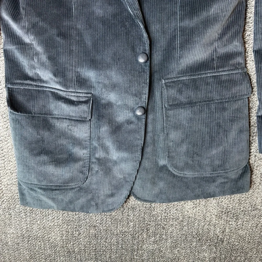 Anthony Allan Vintage Corduroy Blazer Mens Blue Gray Union Made USA Sport Coat